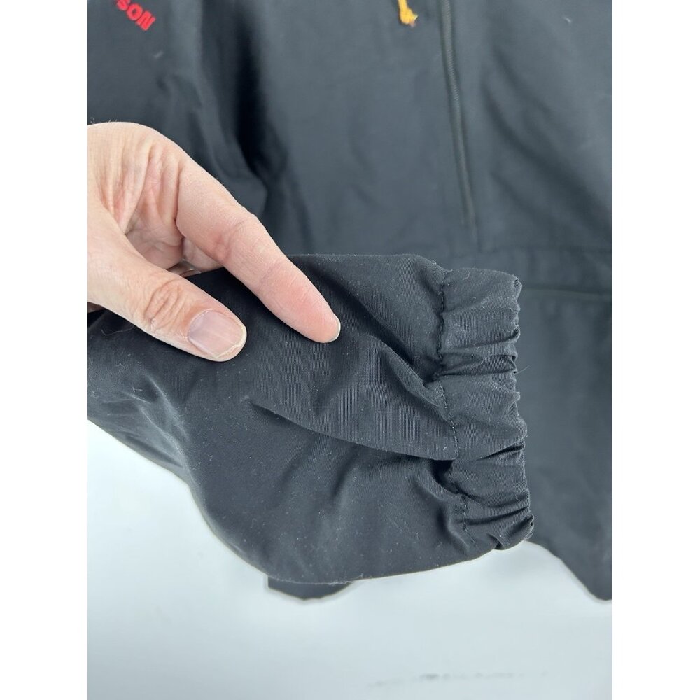 LL Bean Mountain Classic Anorak Jacket Mens S Black Hooded Coat WB Mason Logo - Picture 5 of 10